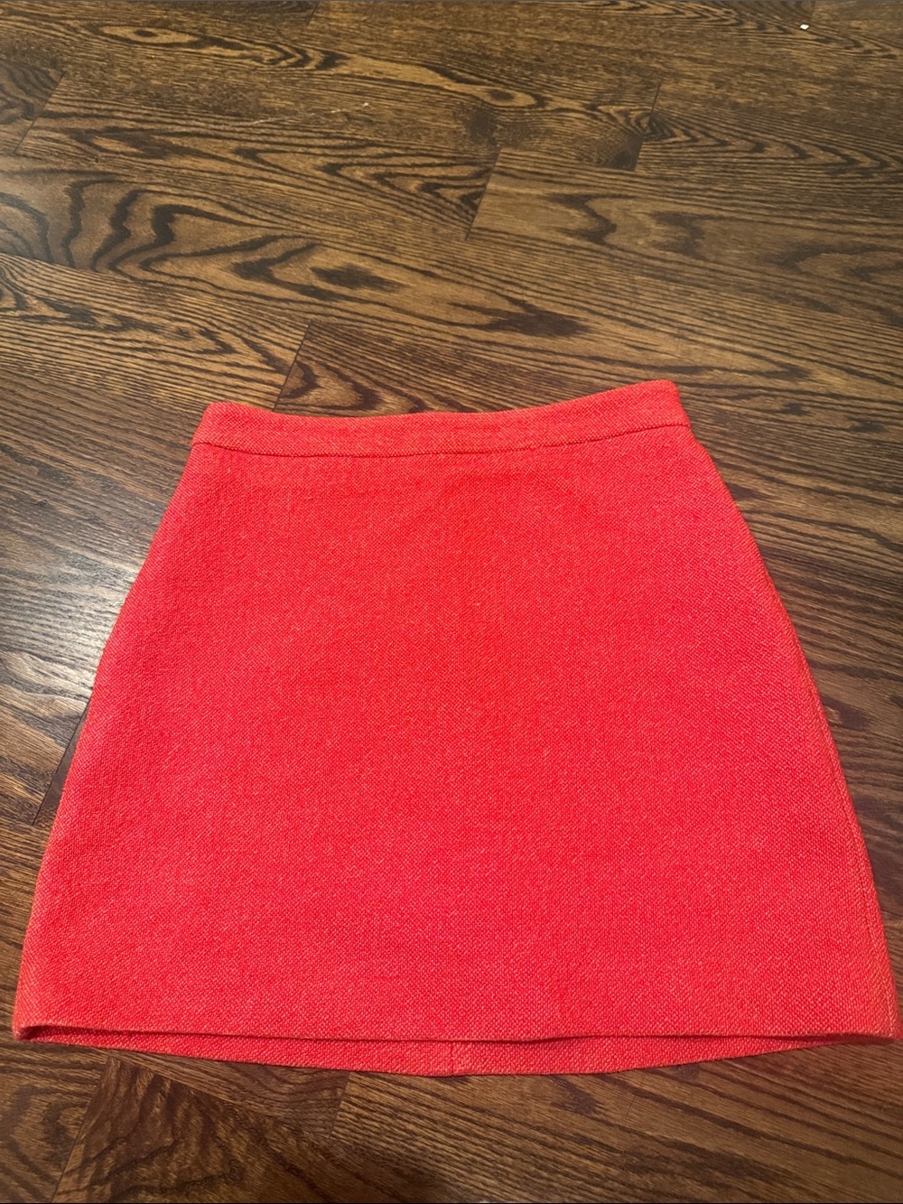 Zara Tweed Red Knit Mini Skirt